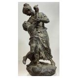 BRONZE MOTHER & CHILD DANCING SCULPTURE, 15in H