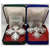 2) REED AND BARTON STERLING CHRISTMAS CROSSES