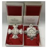 2) REED AND BARTON STERLING CHRISTMAS CROSSES