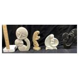 (4) ABSTRACT MODERN MOTHER & CHILD SCULPTURES