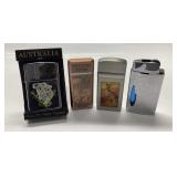 3) AUSTRALIA SOUVENIR LIGHTERS AND VTG. SCRIPTO