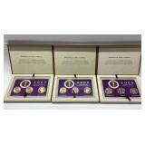 3 Presidential dollar sets