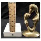 VTG. ABSTRACT MODERN BRASS MOTHER & CHILD