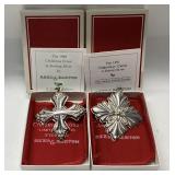 2) REED AND BARTON STERLING CHRISTMAS CROSSES