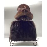 VTG. MINK FUR HAT AND MINK HAND MUFF