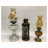 3 VTG. OIL LAMPS