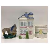 HEARTH AND HOME COOKIE JAR, GOOSE PLANTER AND