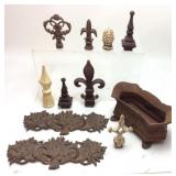 GROUP OF VTG. WROUGHT CAST IRON DECORATIVE