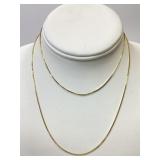 14k GOLD BOX LINK NECKLACE