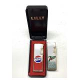 VTG LILLY PEPSI AND 7 UP COLLECTORS LIGHTERS