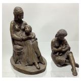 (2) BRONZE MOTHER & CHILD SCULPTURES, 1975 SILVANA