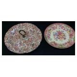 (2) VTG. CHINTZ WARE PORCELAIN SERVING DISH,