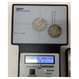 2 Walking liberty half dollars