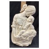 SIGNED A. GIANNELLI CREAM RESIN MOTHER & CHILD