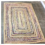 HANDMADE BRAIDED ACCENT RUG, HAS A TEAR, NEEDS