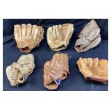 (6) VTG. BASEBALL GLOVES, WILSON AUTOGRAPH MODELS,