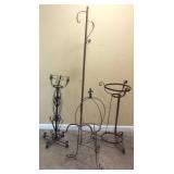(4) VTG. DECORATIVE WROUGHT IRON PLANT STANDS &