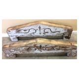 PAIR OF VTG. PEDIMENT HEADERS OVER THE DOOR WITH