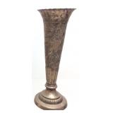 VINTAGE EMBOSSED SILVER OVER COPPER FLUTED VASE