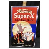 WESTERN SUPER-X LONG RANGE SHELLS PORCELAIN SIGN