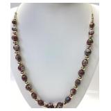 14k GOLD CLOISONNï¿½ BEAD NECKLACE
