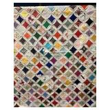 VINTAGE CATHEDRAL WINDOW QUILT HAND STITCHED