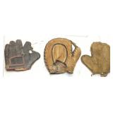 (3) LATE 19th-EARLY 20th CENTURY LEATHER BASEBALL