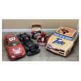 3) NASCAR battery powered cars, RC, power wheel
