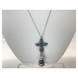 VTG. ZUNI NATIVE AMERICAN STERLING SILVER CROSS