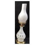 VTG. FENTON WHITE OPALESCENT COIN DOT LAMP