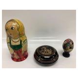 MATRYOSHKA DOLL, 24k GOLD PAINTED GREEK TRINKET