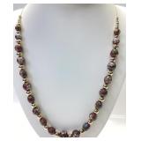 14k GOLD CLOISONNï¿½ BEAD NECKLACE