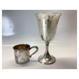 STERLING SILVER GORHAM GOBLET #272 WITH A BABY