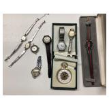 9) VINTAGE WATCHES GUCCI, TIMEX, ELGIN, FAITH,