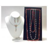 4 VINTAGE NATIVE AMERICAN NECKLACES AND EARRINGS
