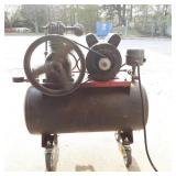 Belt driven air compressor on wheels