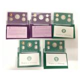 5) U.S. mint clad proof sets