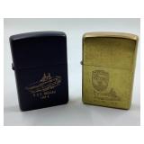 2) US Navy ship Zippos