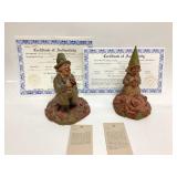 2) SIGNED TOM CLARK GNOMES WITH CERTIFICATE OF