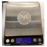 1890 O Morgan silver dollar