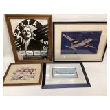 8 DELTA AIR LINES MEMORABILIA PRINTS AND METAL