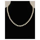 14k GOLD PEARL NECKLACE AND BRACELET WITH STUD