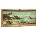 COASTAL THEMED OIL ON CANVAS PAINTING