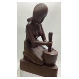 1940s/50s BALINESE WOOD CARVED SCULPTURE, SIGNED,