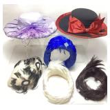 6 VINTAGE WOMENS FORMAL CHURCH OR DERBY HATS