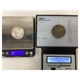 2) Morgan Silver dollar coins