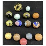 ASSORTED ANTIQUE CLAY MARBLES & MANUFACTURE