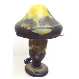 ART NOUVEAU GALLE STYLE CAMEO GLASS TABLE LAMP