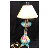 VTG. LIMOGES PORCELAIN HAND PAINTED TABLE LAMP