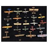 (22) VTG. MINIATURE PLANE MODELS, EARLY FLIGHT,